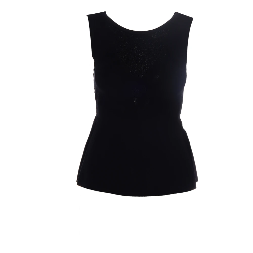 Liu Jo Vrouw Zwart Tops Dames, L, Katoen, Bow-Back Top