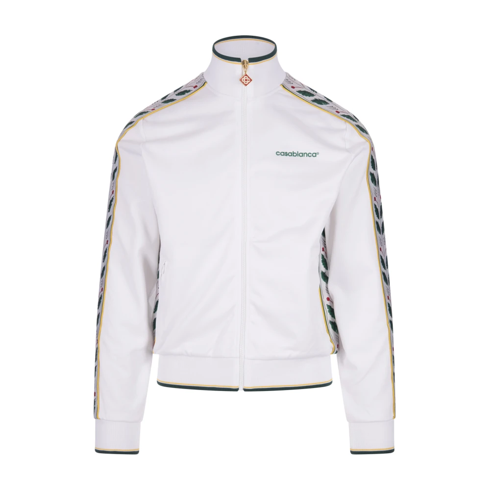 Casablanca Witte Laurel Grafische Full-Zip Sweatshirt White Heren