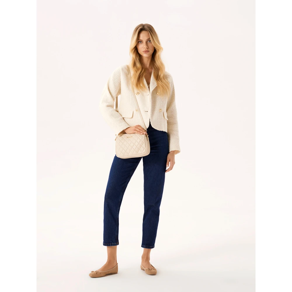 Kazar Leren gewatteerde tas aan riem Beige Dames