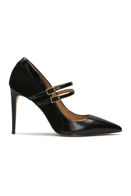 Svarta Mary Jane pumps.Denna produkt har stor storlek.