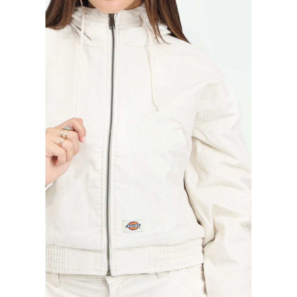 Dickies Geribbelde Velvet Bomberjas Wit Vrouwen White Dames