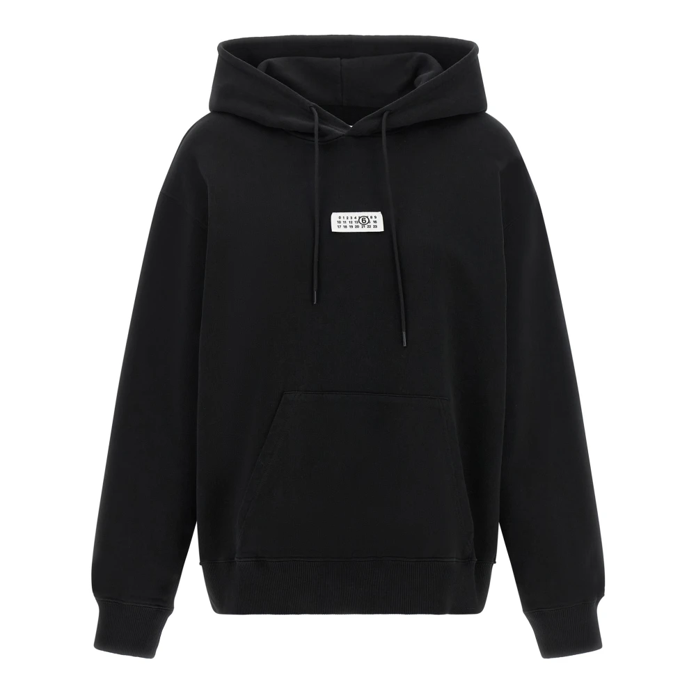 Mm6 Maison Margiela Vrouw Zwart Hoodies & Sweatvesten Dames, Xs, Katoen, Hooded Sweatshirt