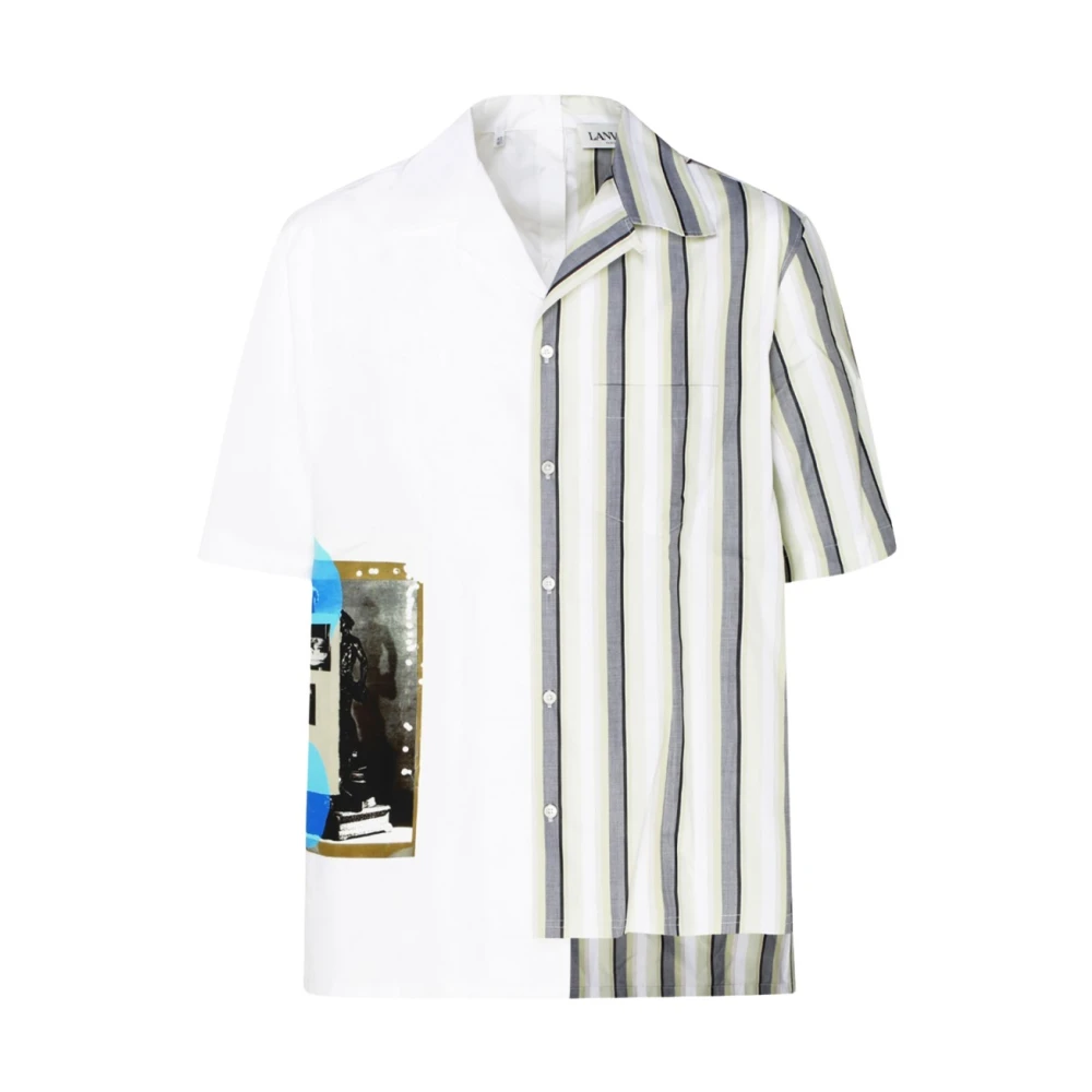 Lanvin Patchwork Katoenen Overhemd White Heren