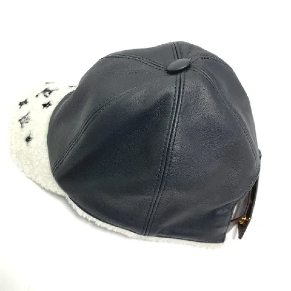 Louis Vuitton Vintage Pre-owned Leather hats Black Dames