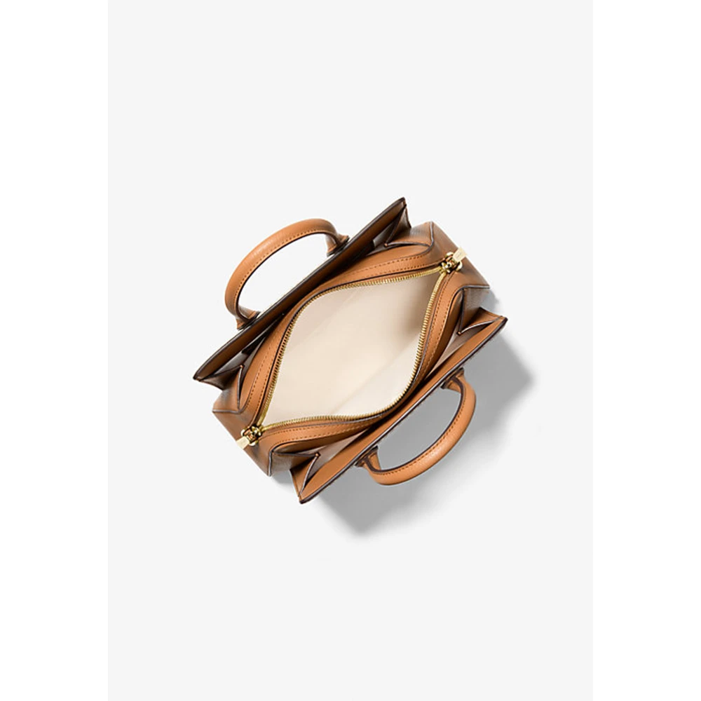 Michael Kors Gestructureerde Logo Print Schoudertas Brown Dames