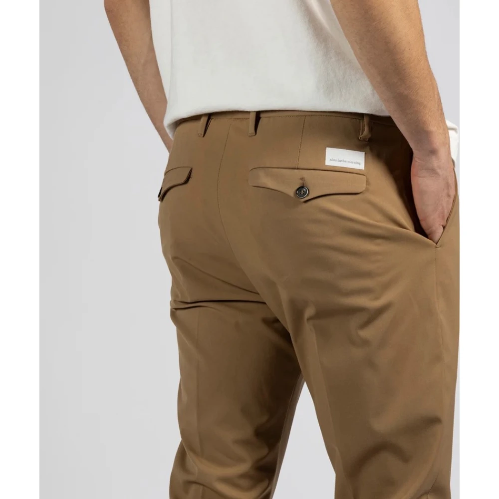 Nine In The Morning Slim Fit Chino Broek met Elastische Taille Brown Heren