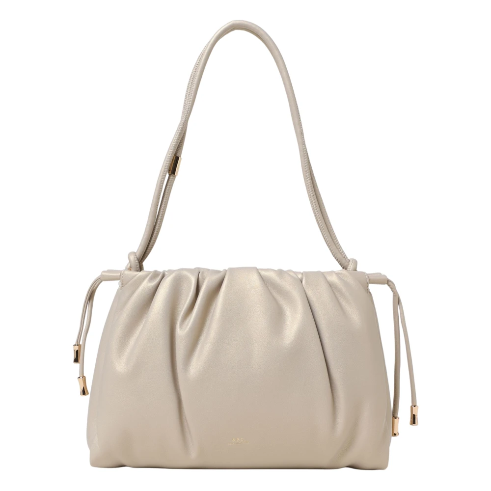A.p.c. Witte schoudertas met trekkoordsluiting White Dames