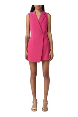fuchsia-sleeveless-blazer-dress