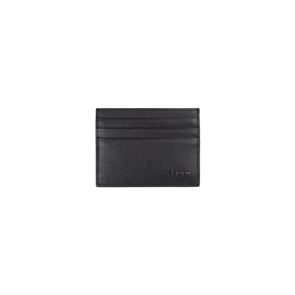 Kiton Zwarte Leren Schoudertas Black Heren