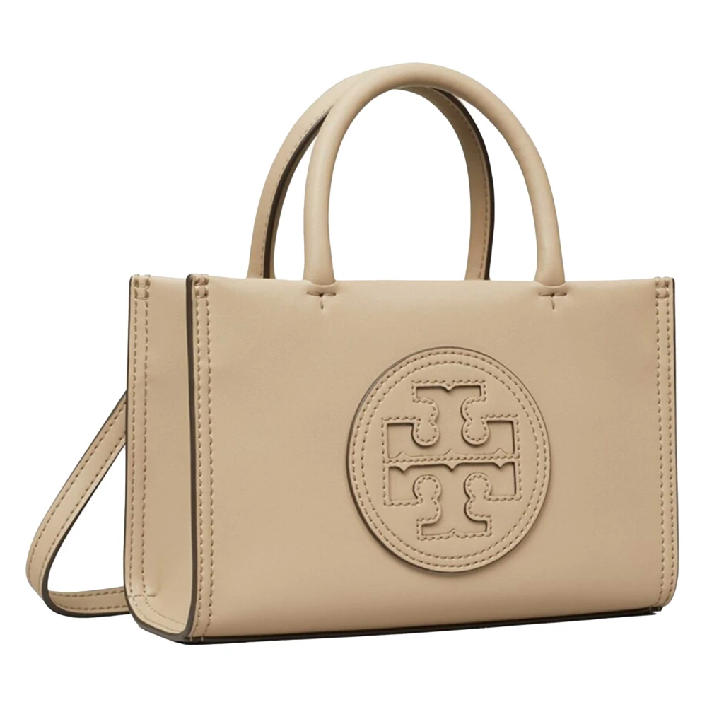 TORY BURCH Mini Tote Tas met Magnetische Sluiting Beige Dames