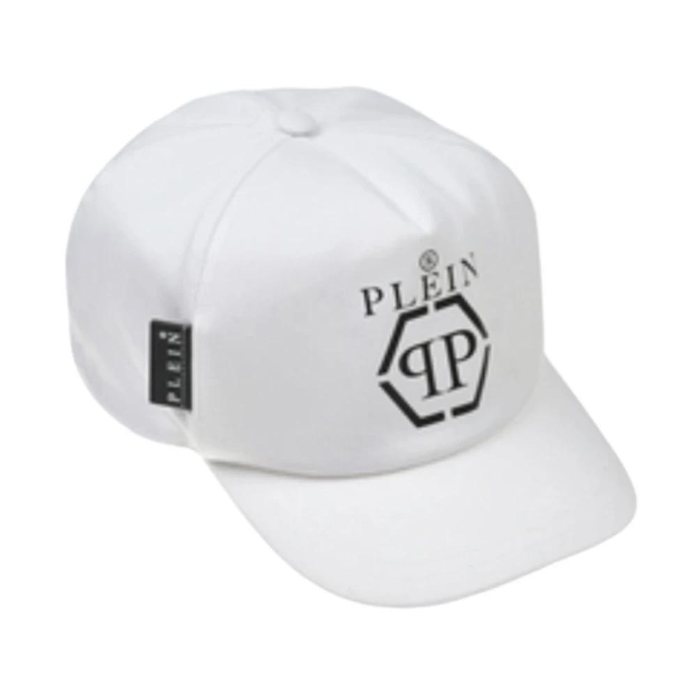 Philipp Plein Witte Baseballpet met voorlogo White Heren