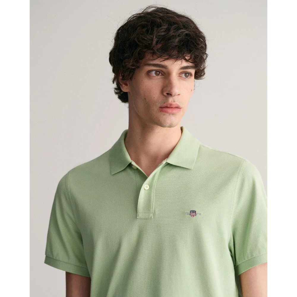 Gant Polo Shirts Green Heren