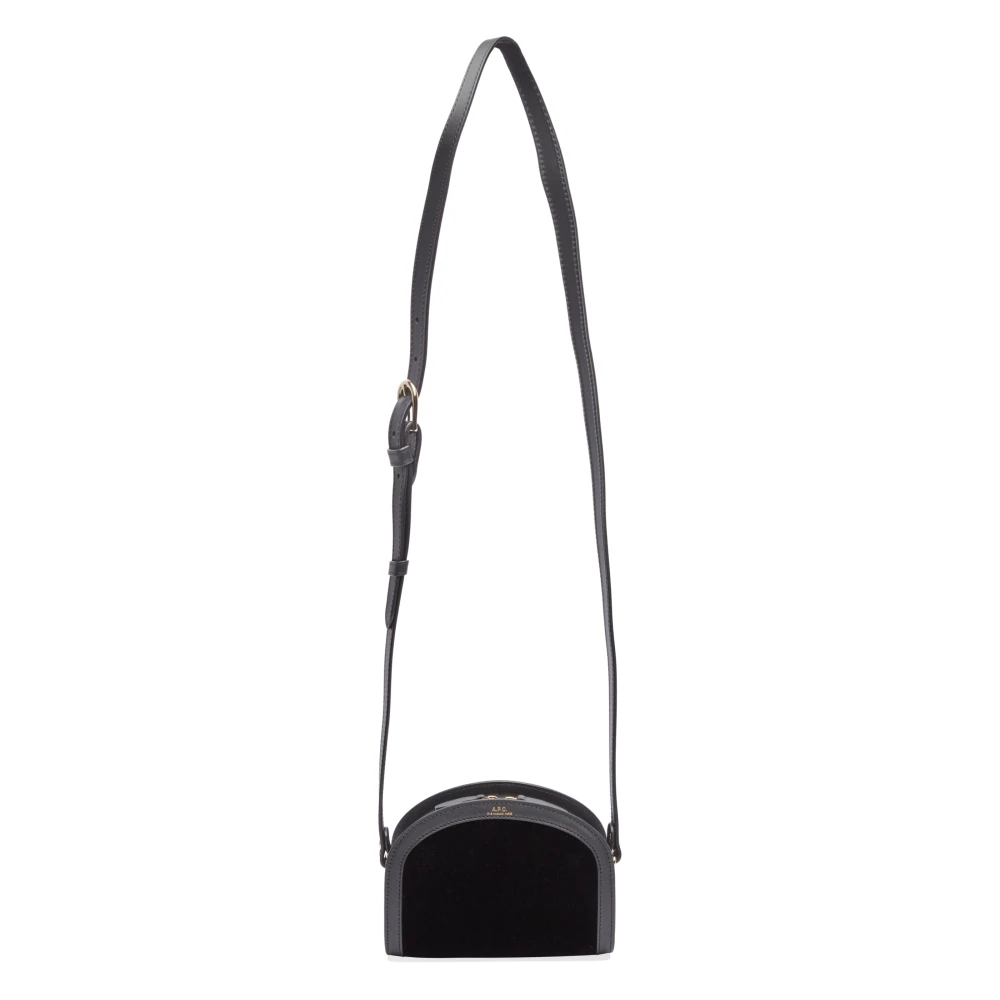 A.p.c. Zwarte Mini Halvemaan Schoudertas Black Dames
