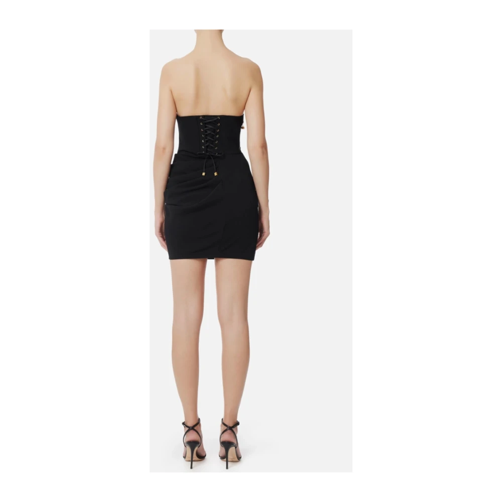 Elisabetta Franchi Zwarte jurken met sweetheart halslijn Black Dames