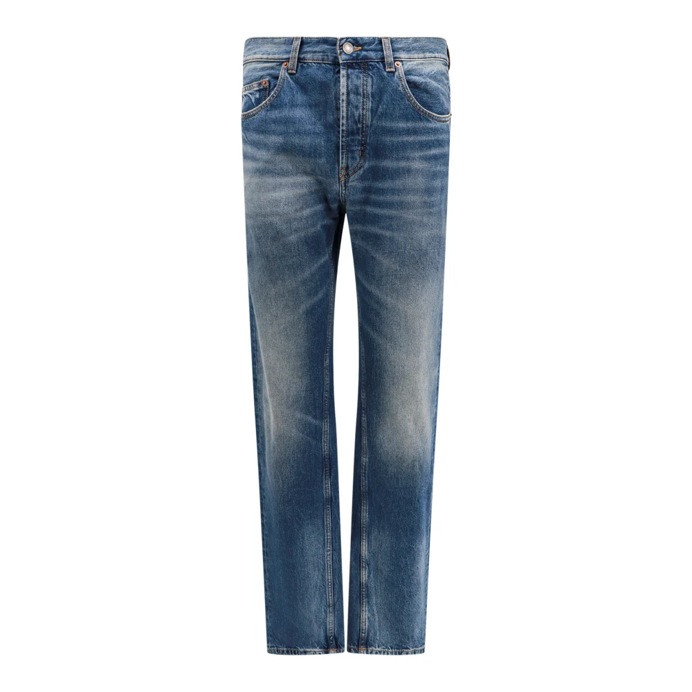 Saint Laurent Biologisch Katoen Lage Taille Jeans Blue Heren