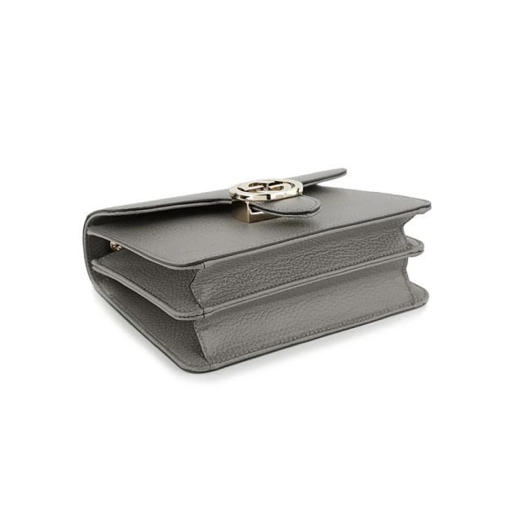 Gucci Grijze Leren Dames Handtas met Kettingriem Gray Dames