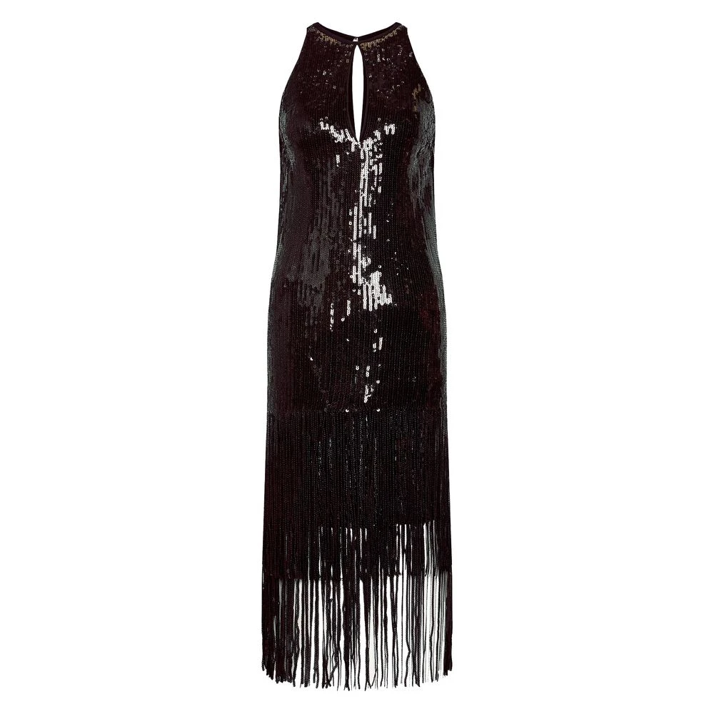 Pinko Zwart Paillettenjurk Black Dames