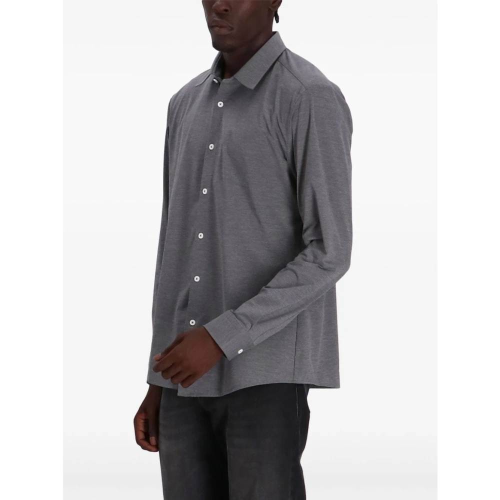 Hugo Boss Elastisch Jersey Klassieke Kraag Shirt Gray Heren