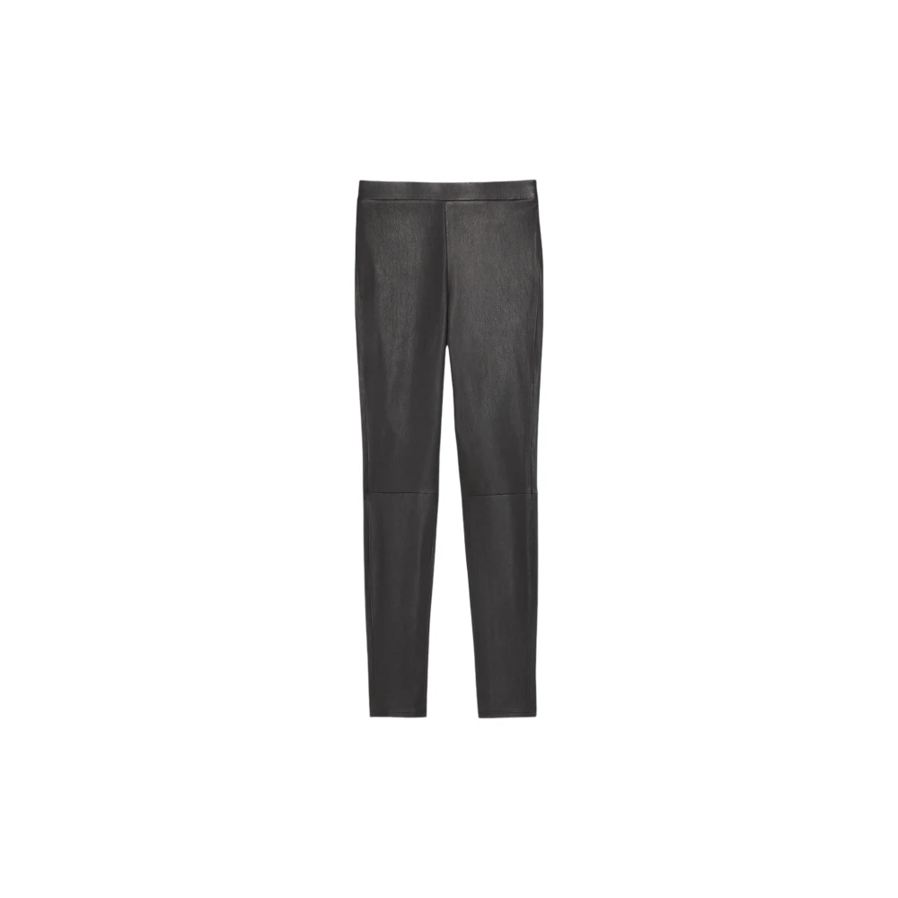 Theory Urban Svart Läder Skinny Byxor Black, Dam