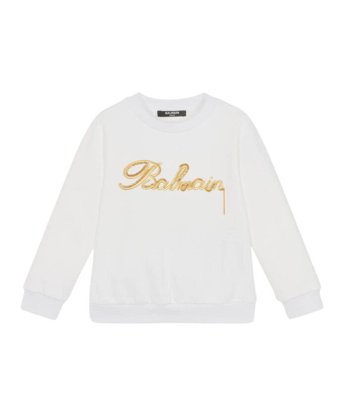 pull-blanc-avec-logo-dore