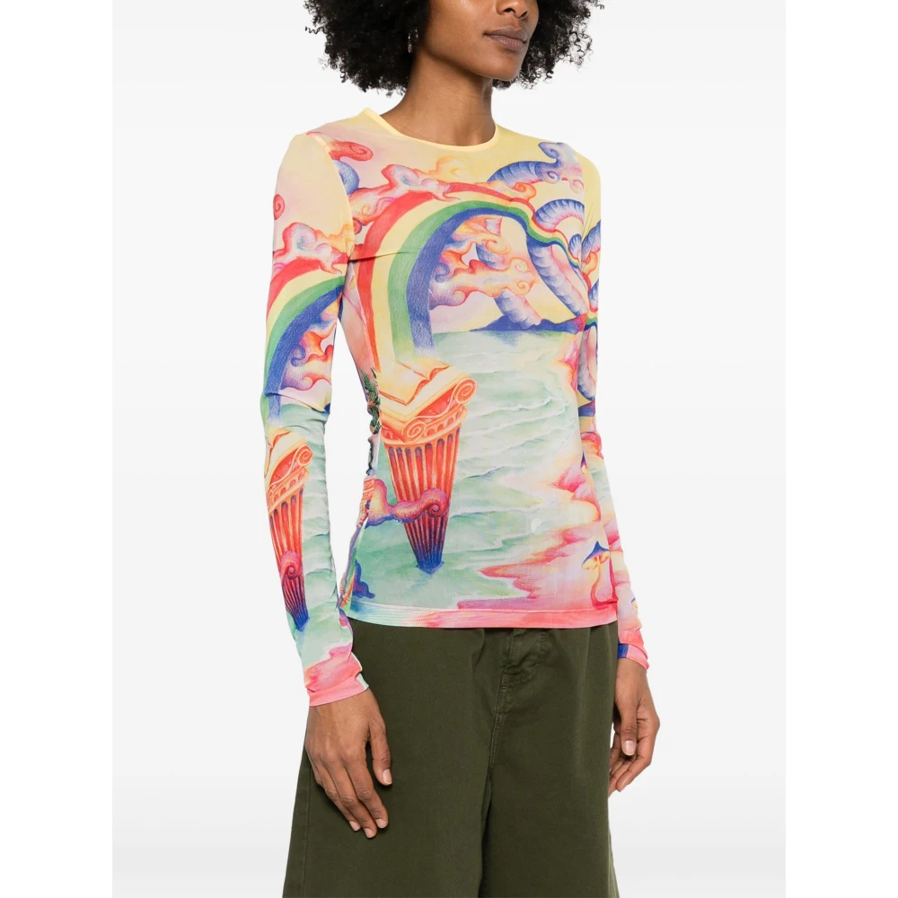 Casablanca MultiColour Crewneck Shirt met Lange Mouwen Multicolor Dames