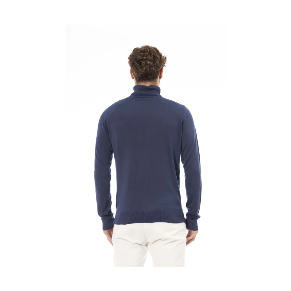 Baldinini Blauwe Turtleneck Sweater Blue Heren