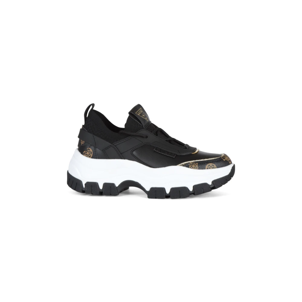 Guess Sneakers met logo print van stof en eco-leer Dames Schoenen Zwart