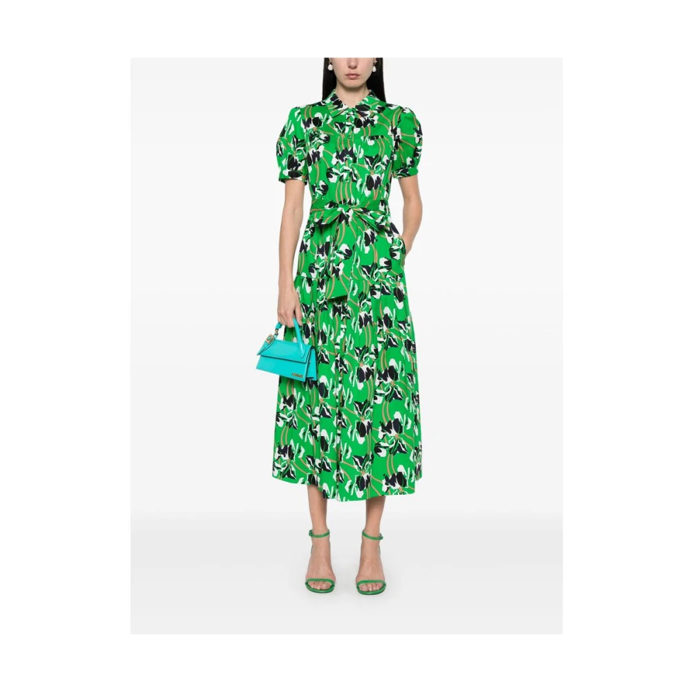 Diane Von Furstenberg Groene Gerimpelde Jurk met Knoopsluiting Green Dames