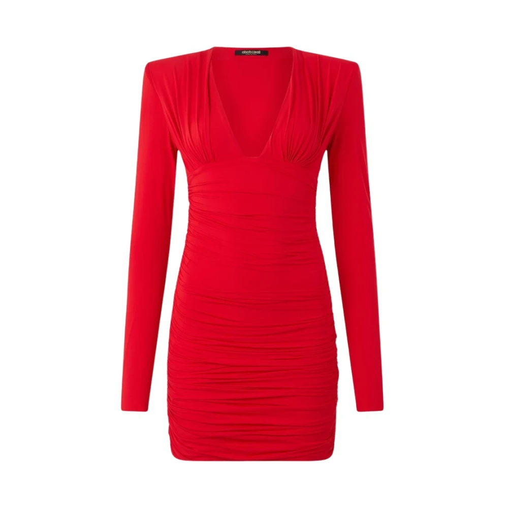 Roberto Cavalli Red Party Dresses, Female, L, Draped Mini Dress