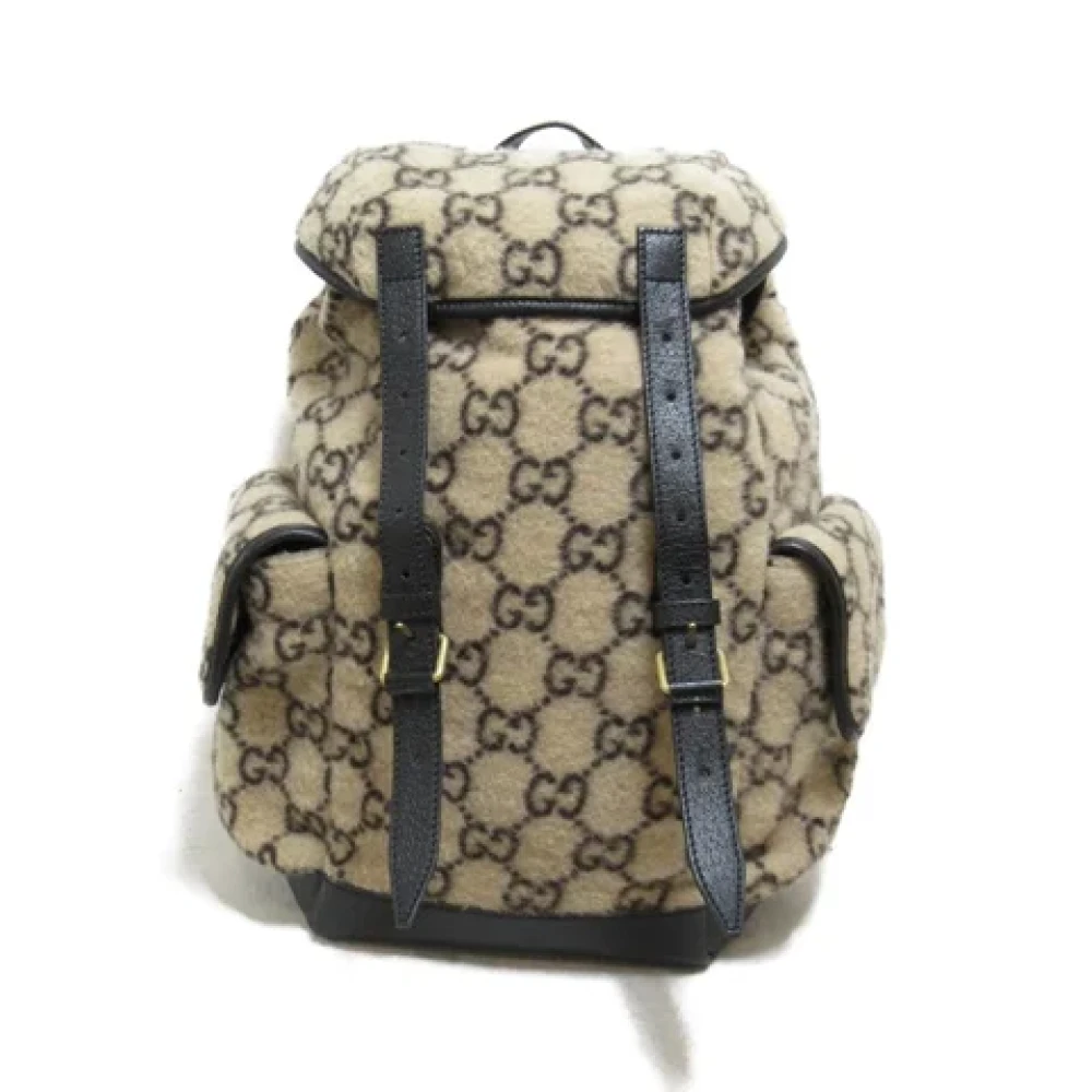 Gucci Vintage Pre-owned Canvas backpacks Brown Dames