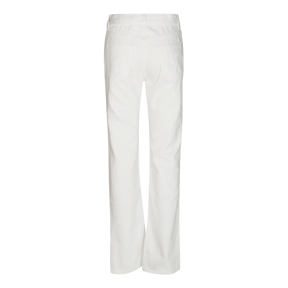 Palm Angels Stijlvolle Tubular Denim Boot-Cut Jeans White Dames