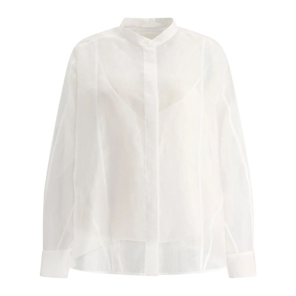 Jil Sander Oversized Fit Shirt met Petticoat White Dames