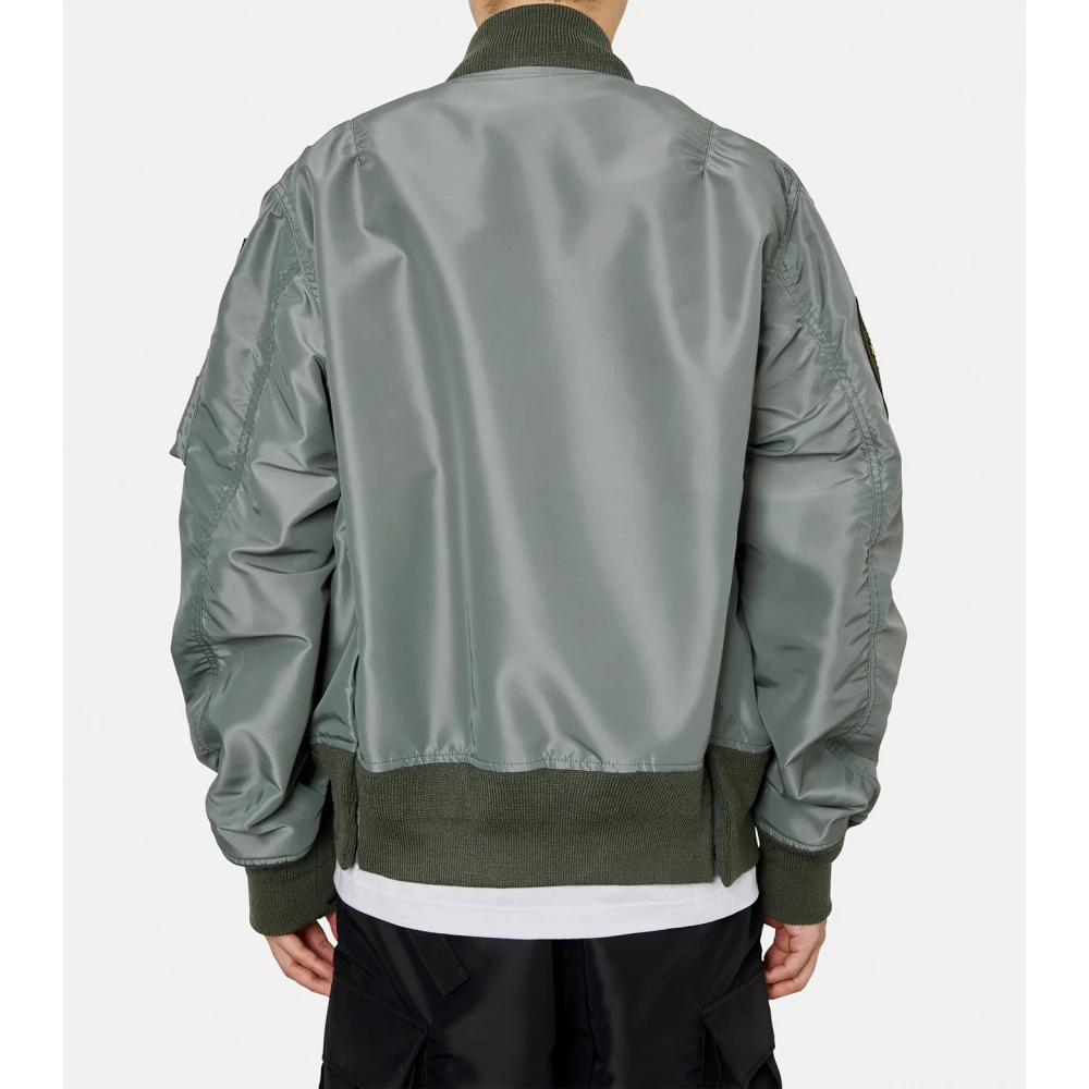 Sacai Gelaagde Khaki Bomberjack Green Heren