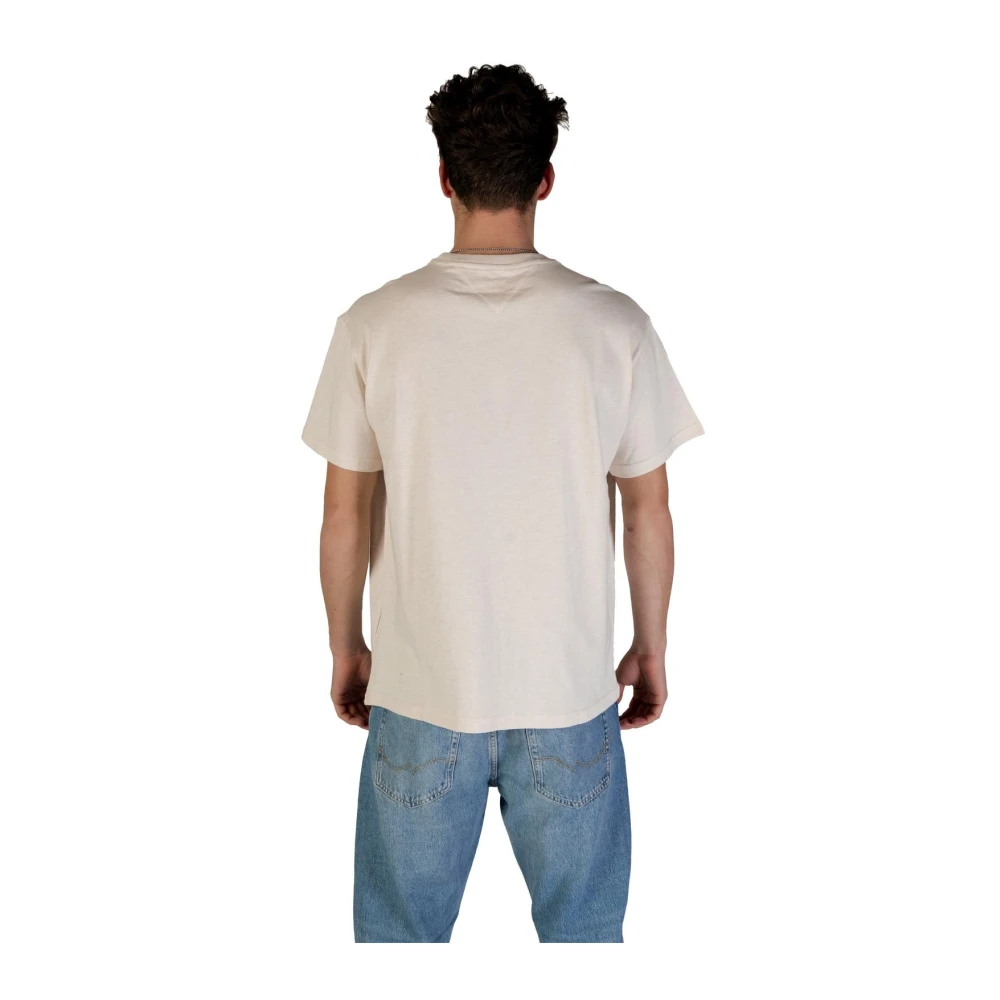 Tommy Jeans Beige Print Ronde Hals T-Shirt Beige Heren