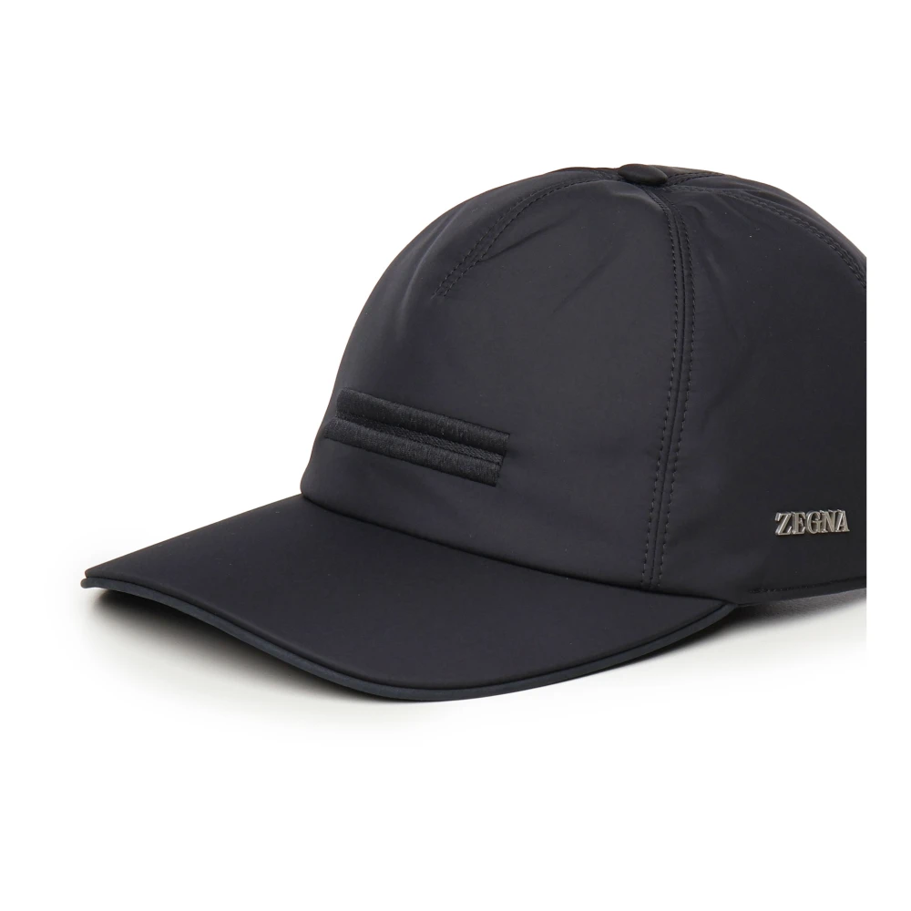 Ermenegildo Zegna Blauwe zonneklep met voorborduursel Blue Heren