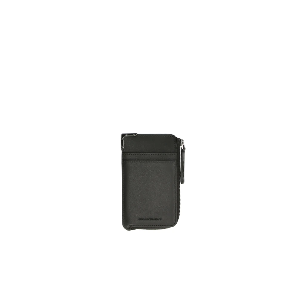 Emporio Armani Zwarte portemonnee en kaarthouder Stijlvol Black Heren