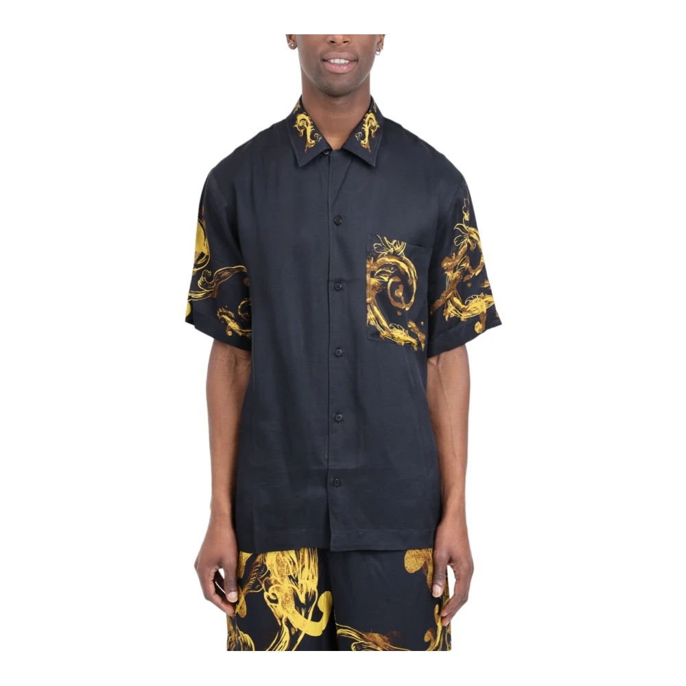 Versace Jeans Couture Korte Mouw Overhemd Black Heren