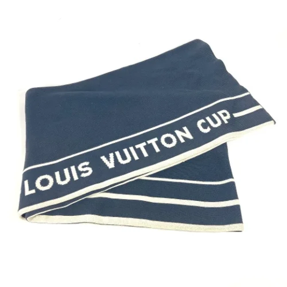 Louis Vuitton Vintage Pre-owned Cotton scarves Blue Dames