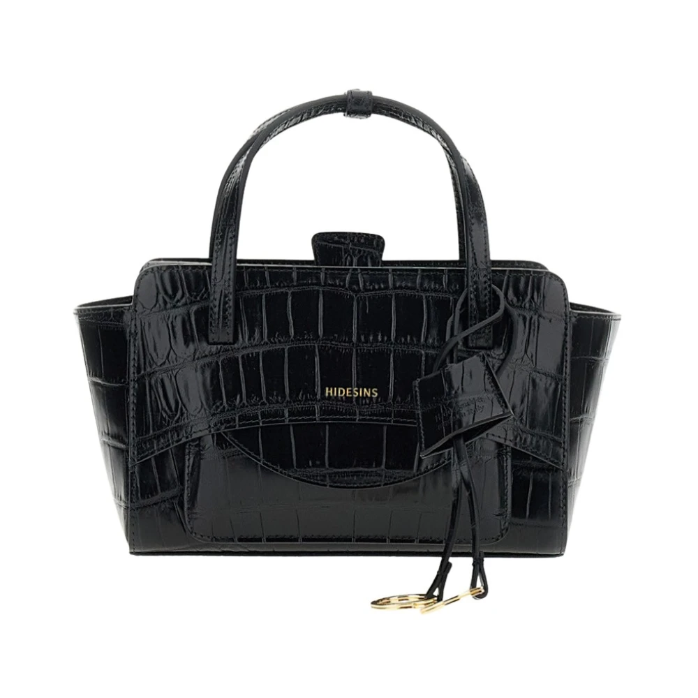 Hidesins , Handbags, Female, Black, One Size, Flap Small Leather Tote - Image 3