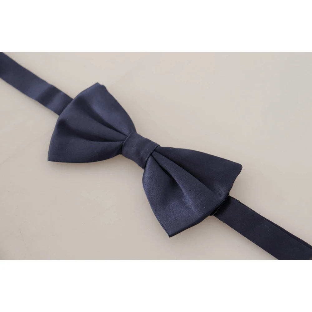 Dolce & Gabbana Blauwe Zijden Vlinderdas Elegante Stijl Blue Heren