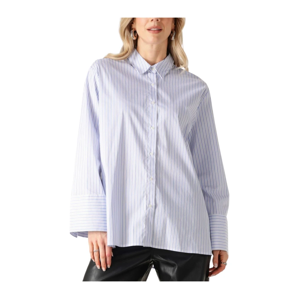 NEO NOIR Mini Stripe Blouse voor Vrouwen Blue Dames