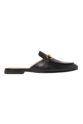 Serena Black Horsebit Mule