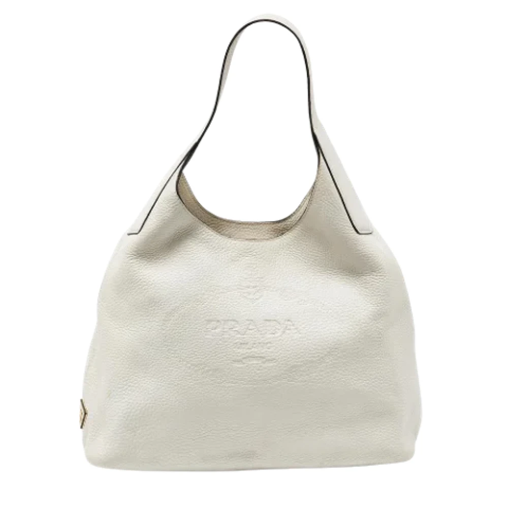 Prada Vintage Pre-owned Leather handbags White Dames