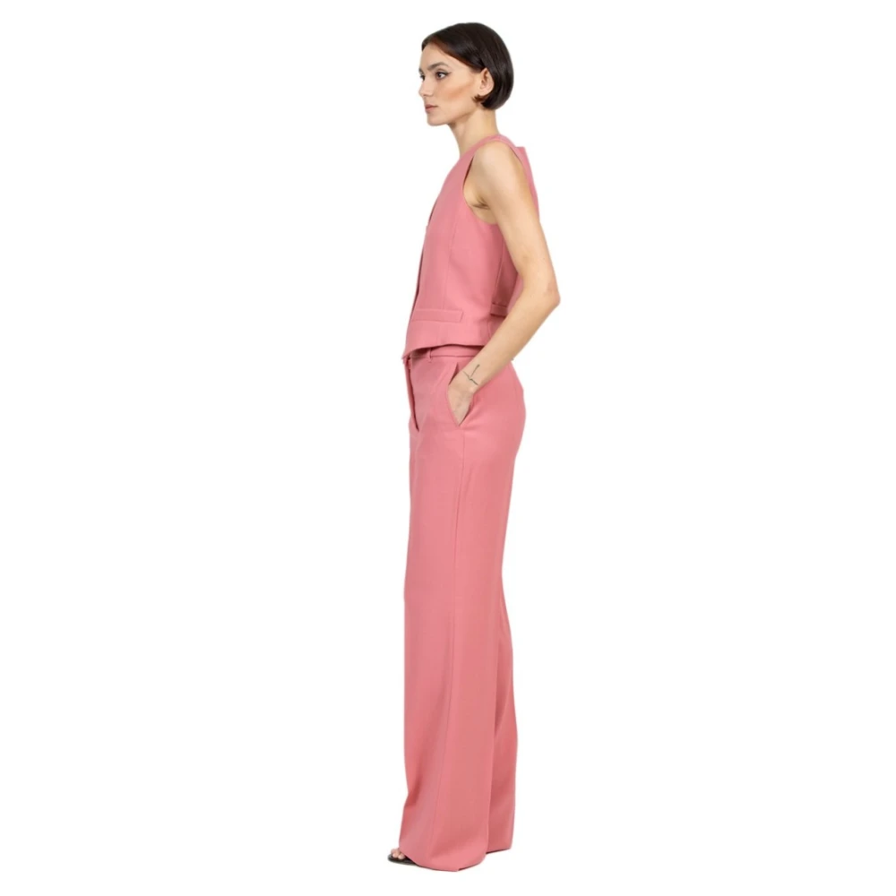 Max Mara Studio Op Maat Gemaakte Fard Wollen Vest Pink Dames