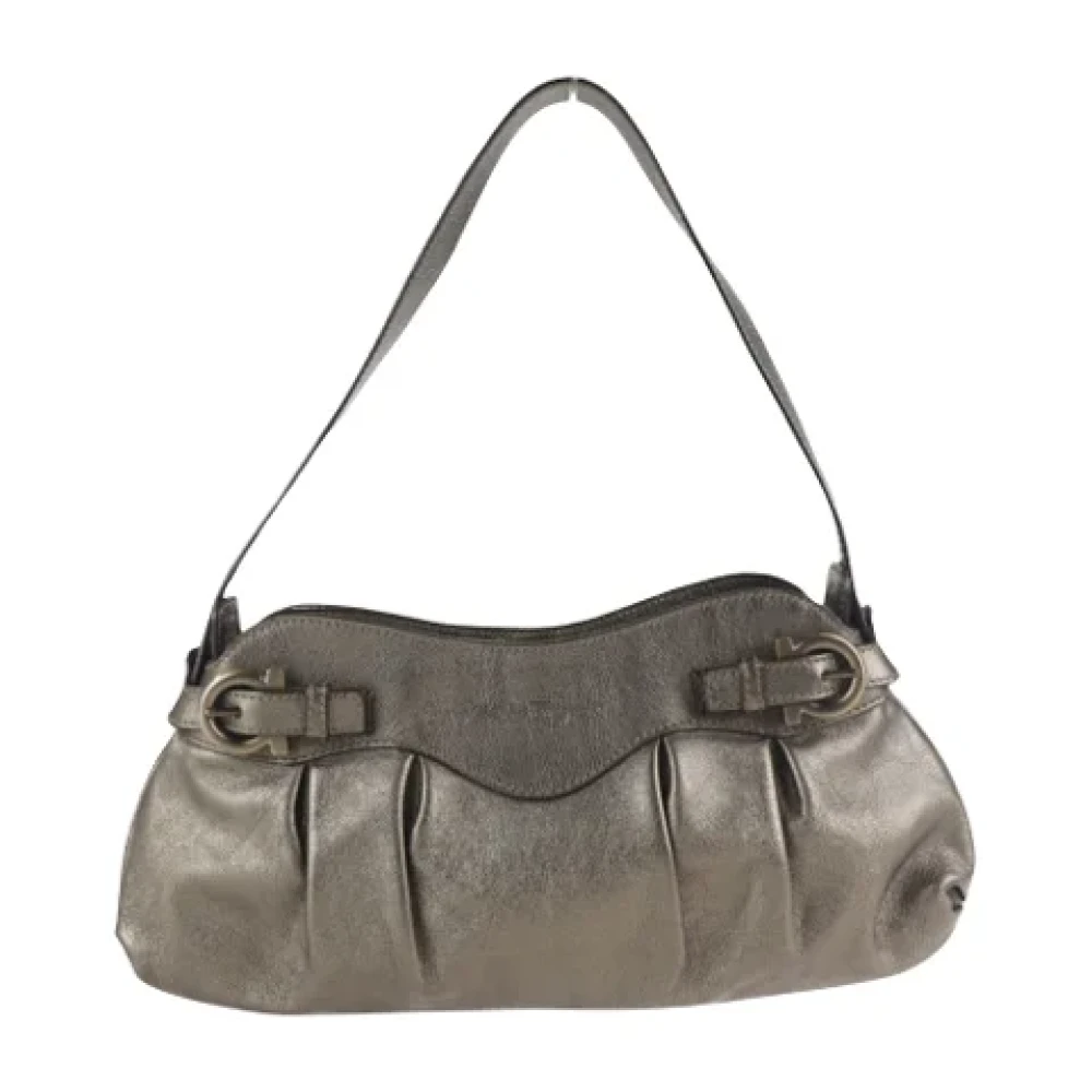 Salvatore Ferragamo Pre-owned Leather shoulder-bags Gray Dames
