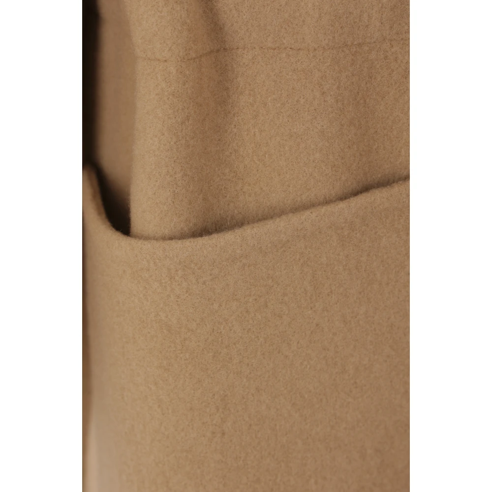Max Mara Kameelwol Kasjmier Hooded Jas Brown Dames