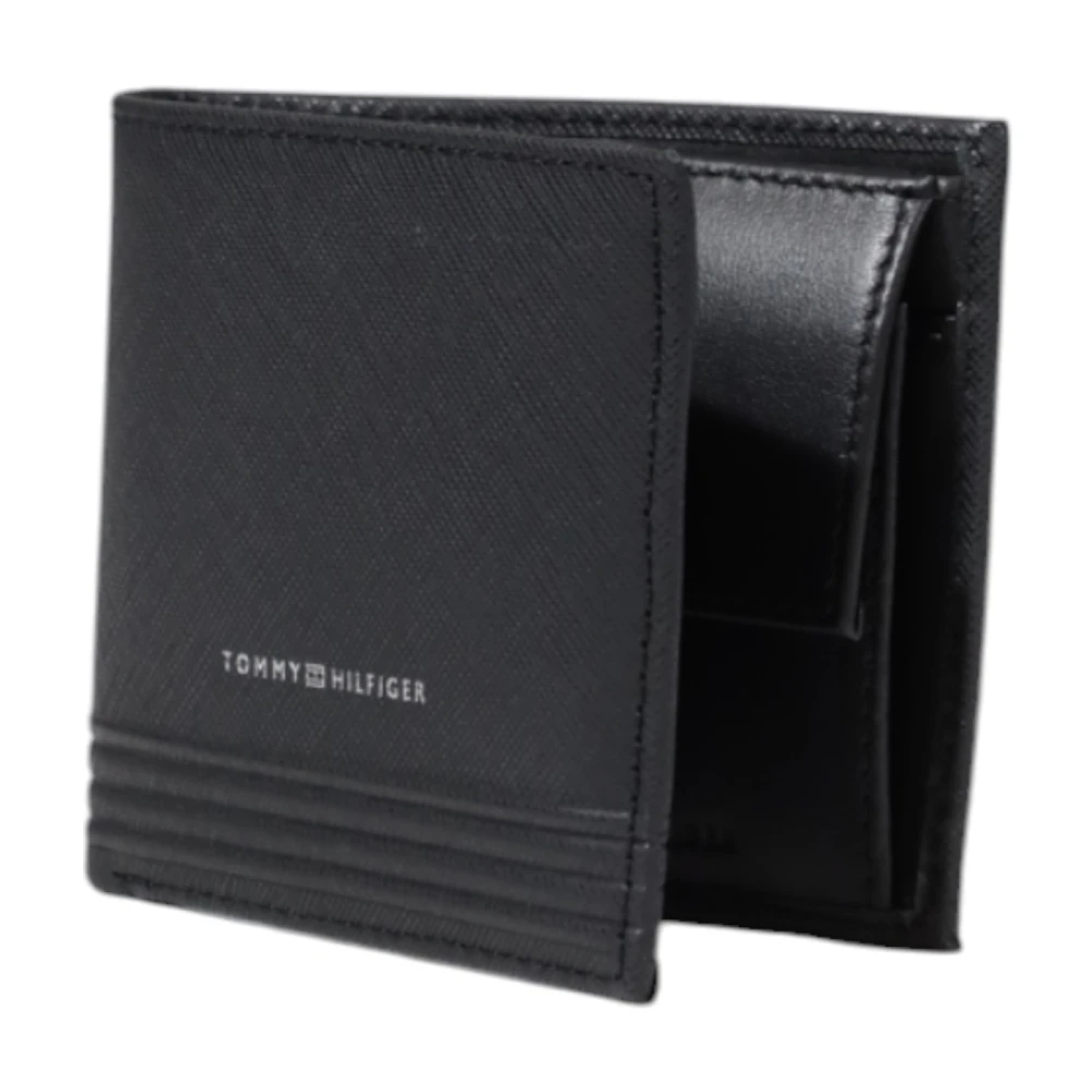 Tommy Hilfiger Elegante Leren Portemonnee met Muntvak Black Heren