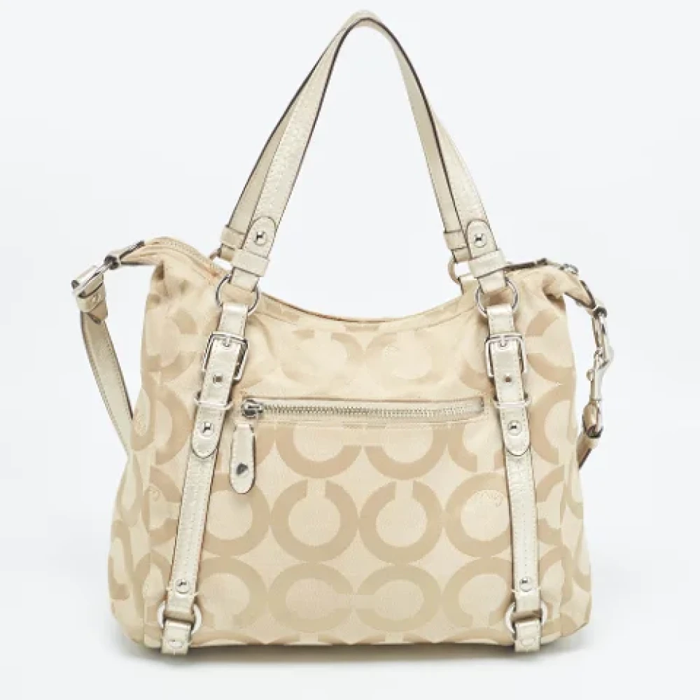Coach Pre-owned Canvas shoulder-bags Beige Dames