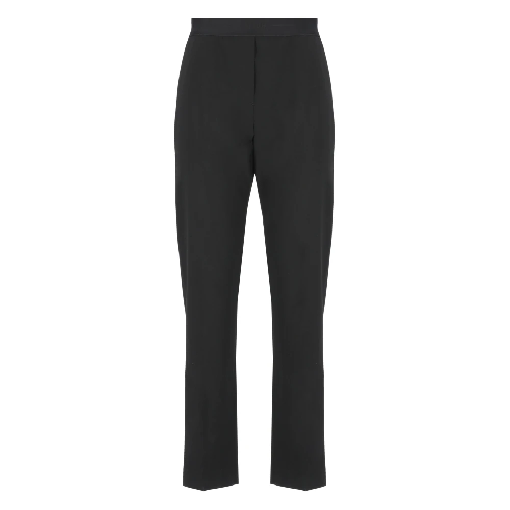 Msgm Zwarte Wollen Broek Elastische Taille Black Dames