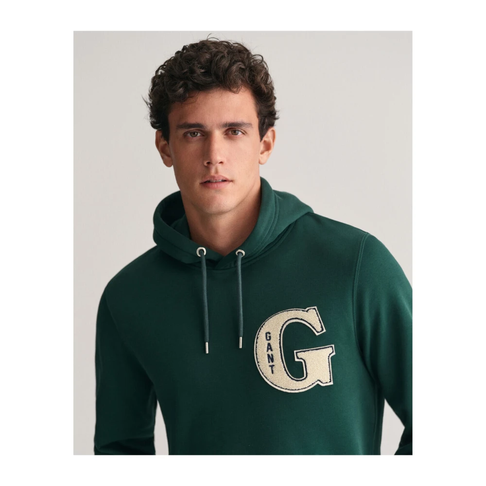 Gant G Graphic Hoodie Green Heren